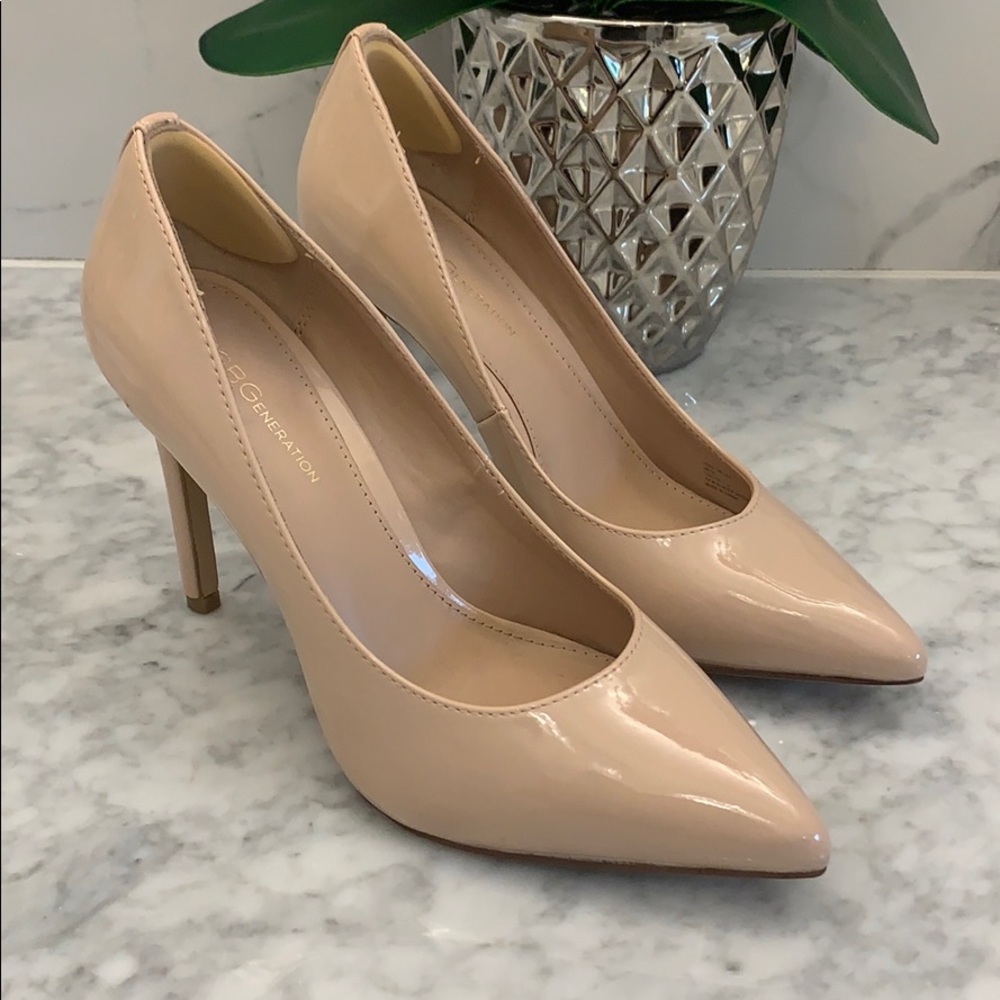 BCBGeneration Heidi Nude Blush Patent Pumps